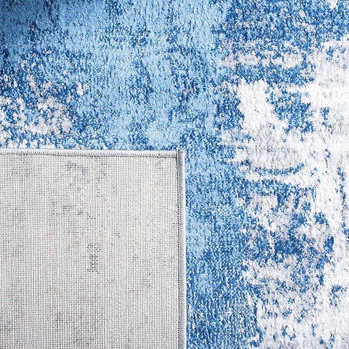 SAFAVIEH Jasper Collection Accent Rug - 2' x 4', Blue & Ivory, Modern Abstract Design, Non-Shedding & Easy Care, Ideal for High Traffic Areas in Entryway, Living Room, Bedroom (JSP101M)