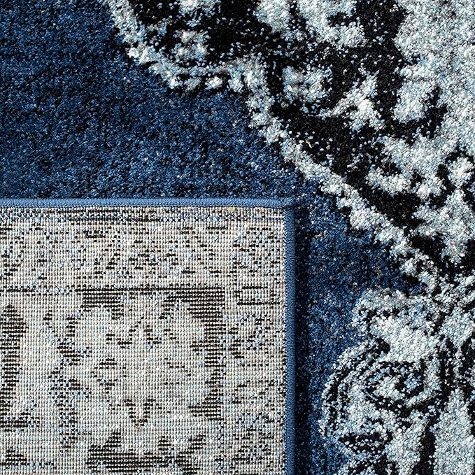 SAFAVIEH Vintage Hamadan Collection Accent Rug - 2'3" x 4', Blue & Grey, Oriental Persian Design, Non-Shedding & Easy Care, Ideal for High Traffic Areas in Entryway, Living Room, Bedroom (VTH219M)