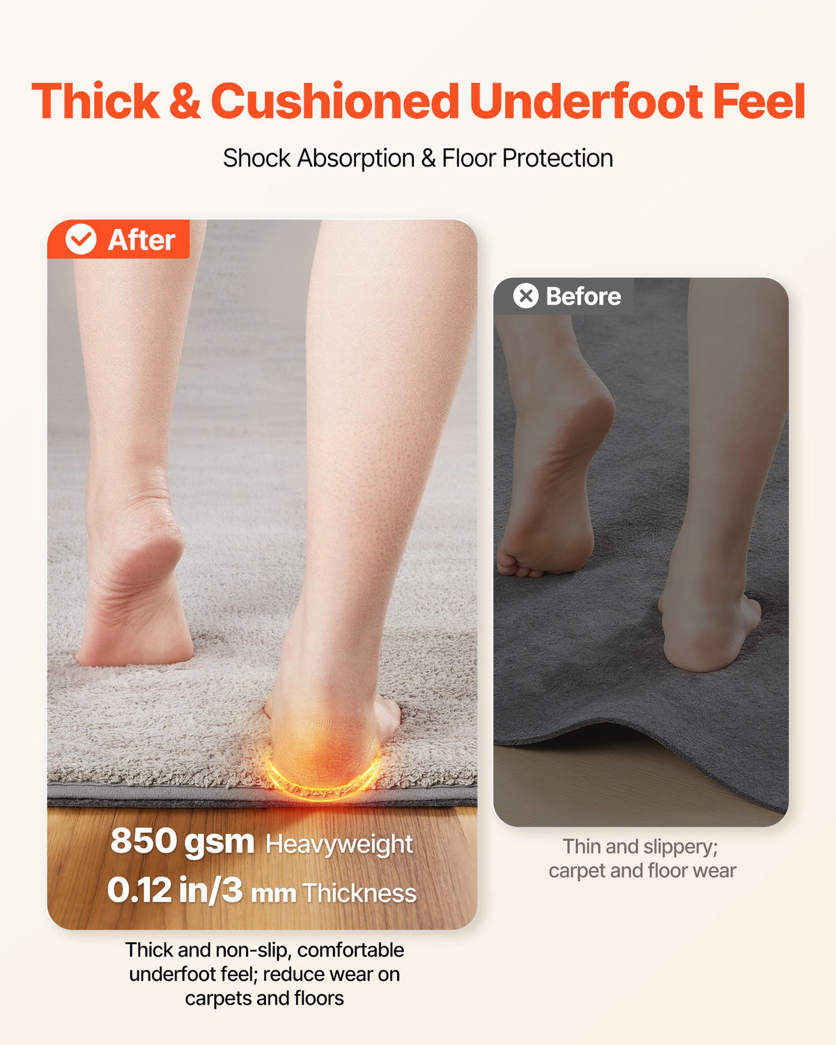 Rug Pad 5 X 7 Ft, Non-slip Carpet Area Pad, Rug Mat Padding With Dual Surface Felt Cushion & Rubber Gripper, Hardwood Floor Protection For All Floors, Finishes, Keeps Carpets In Pl - Image 2